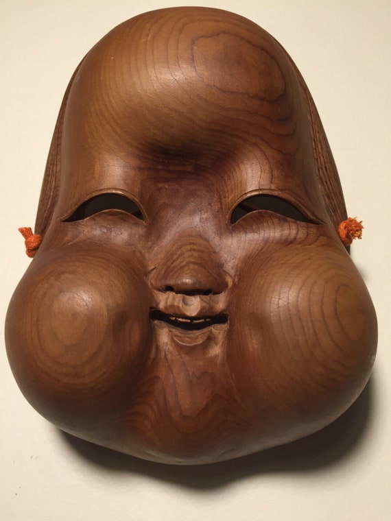 高級一位一刀彫、おかめ木面・木面 - Etsy 日本