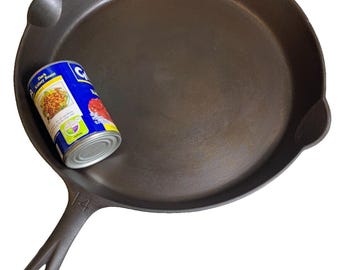 Massive huge extra large cast iron fry pan skillet #14 15.25" wagner [griswold]