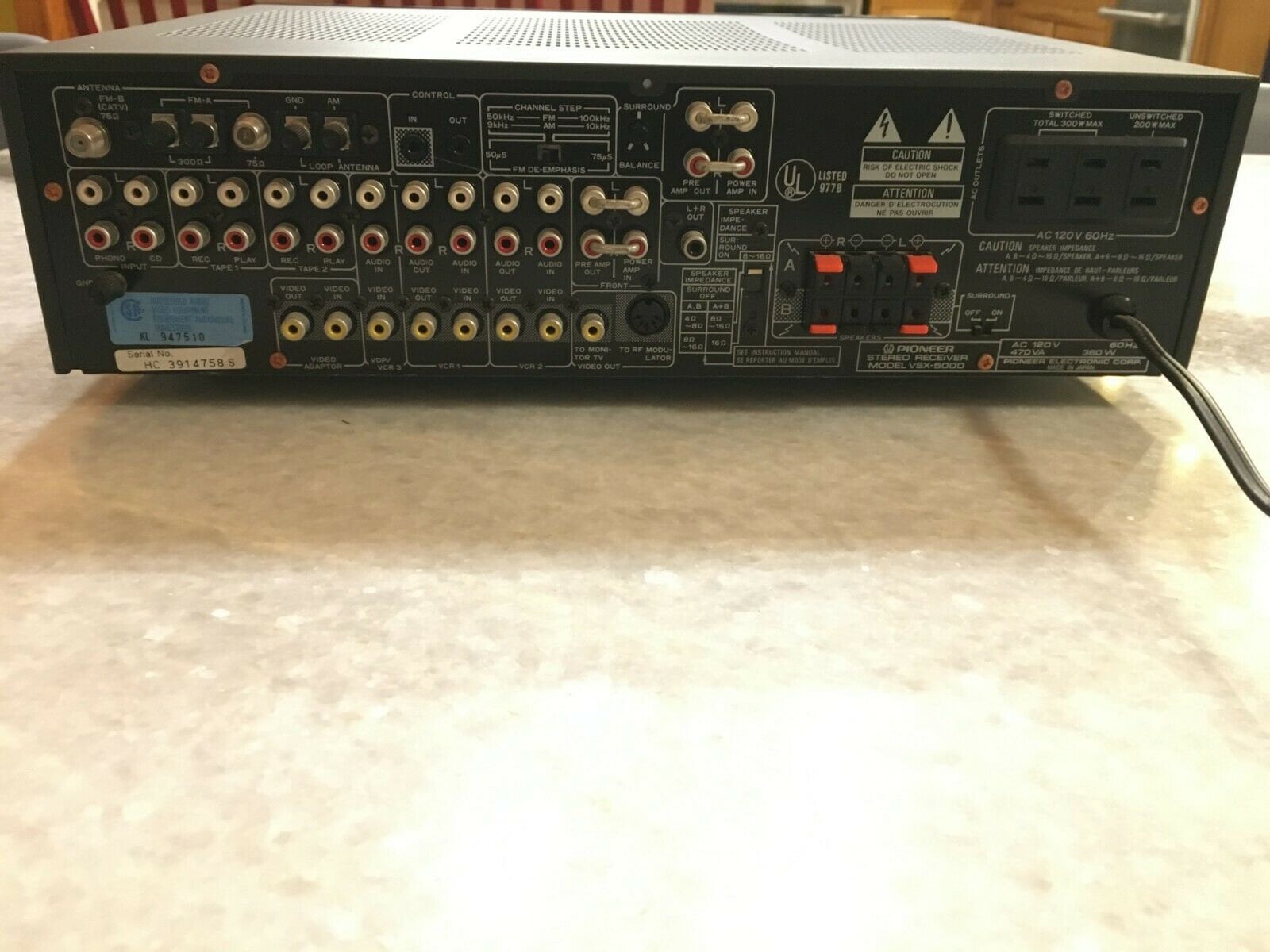 Vintage 1986 Pioneer Vsx5000 Stereo Receiver/amplifier 100wpc Etsy