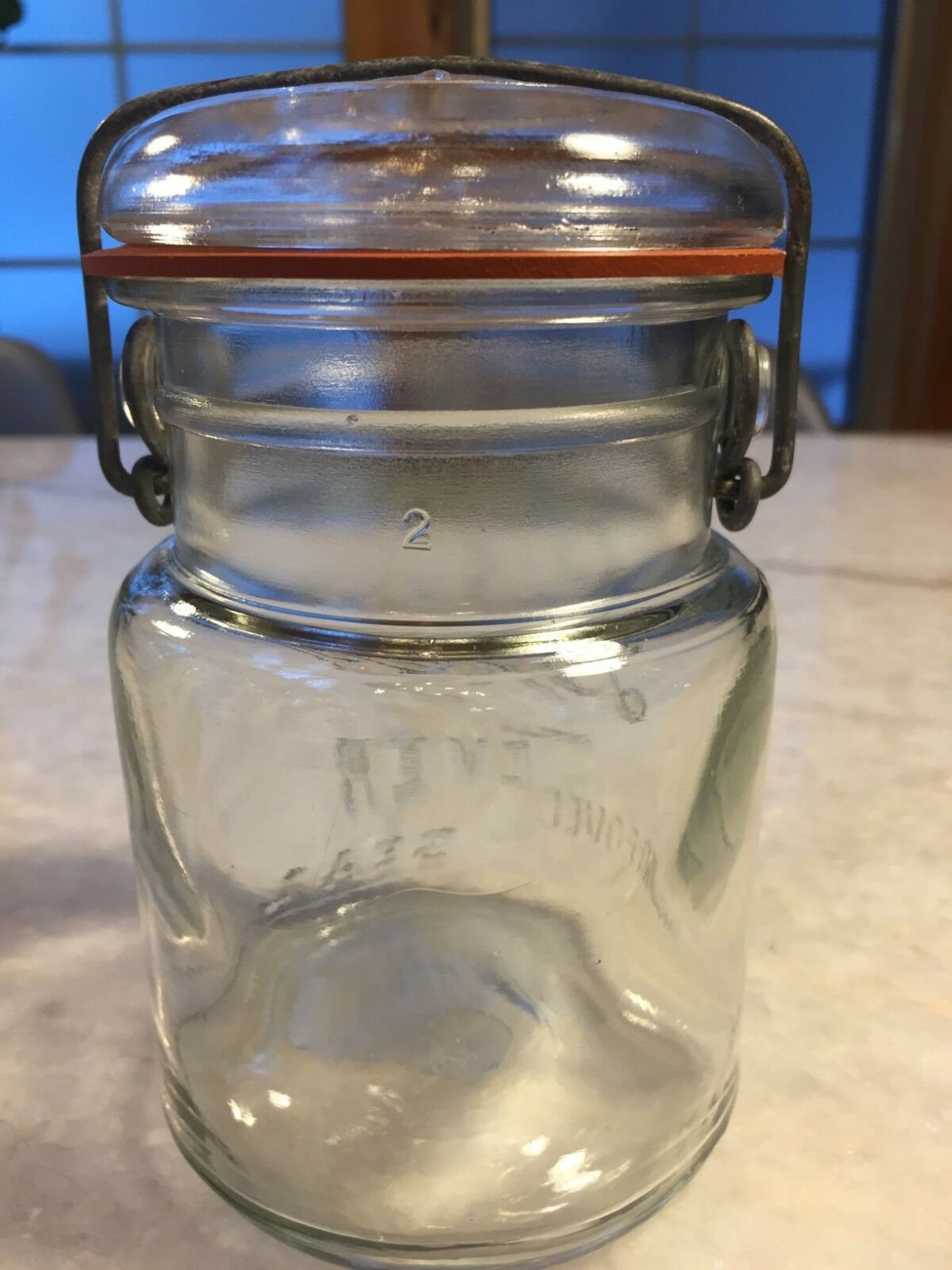 Antique Drey Wire Canning Jar With Unique Glass Sidehinge Etsy
