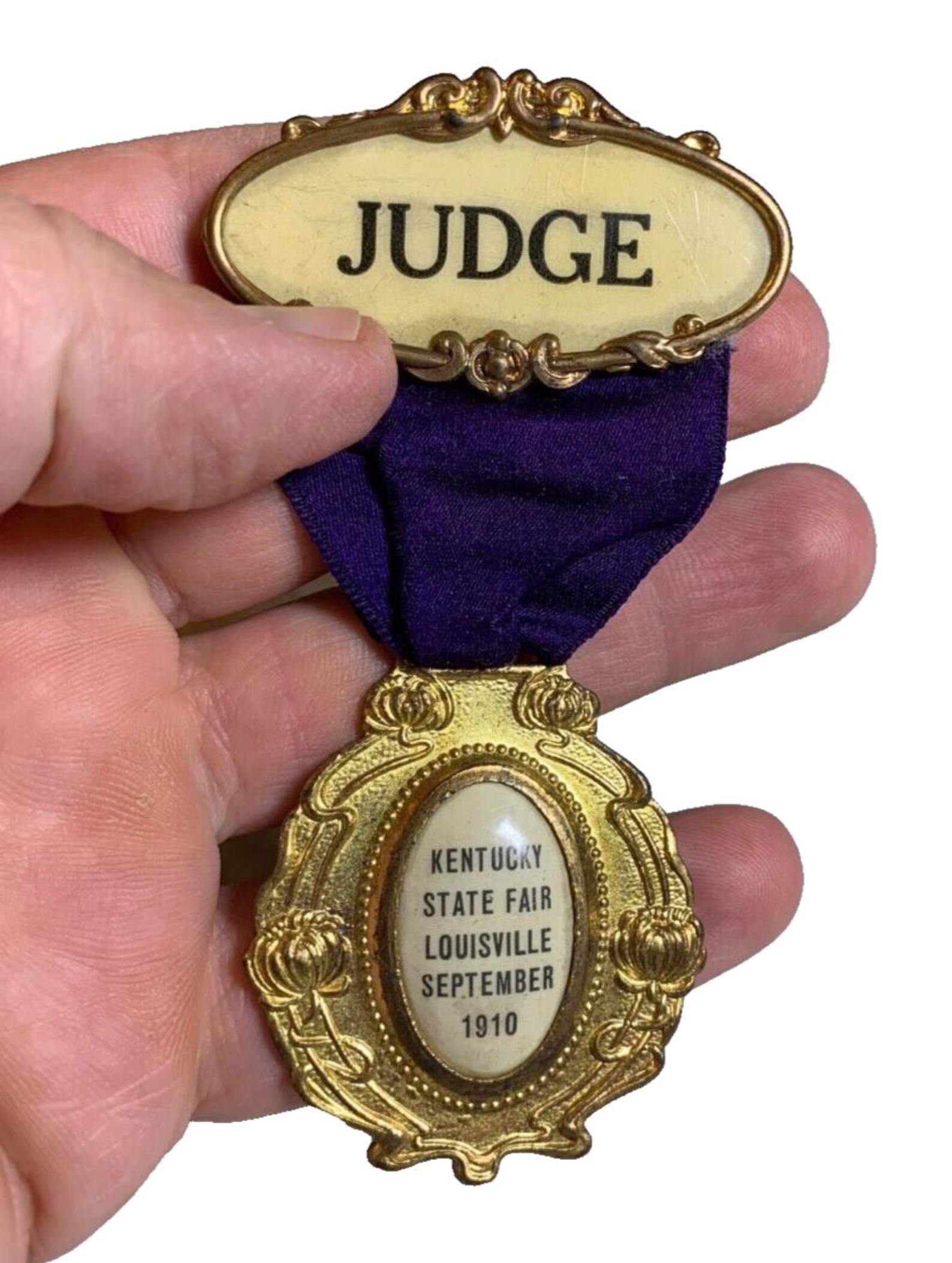Rare Antique Vintage 1910 Kentucky State Fair Judge Ribbon Medal Metal ...