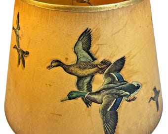 Antique new brunswick mallard duck paper lamp shade hunting cabin lodge 13” nj