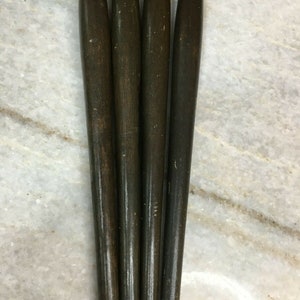 Set 4:small vintage brown salvaged replacement coffee table candlepin legs 14&quot; t