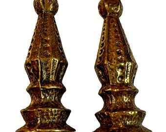 Vintage solid brass finial finials posts m10 thread threading lamp furniture rod
