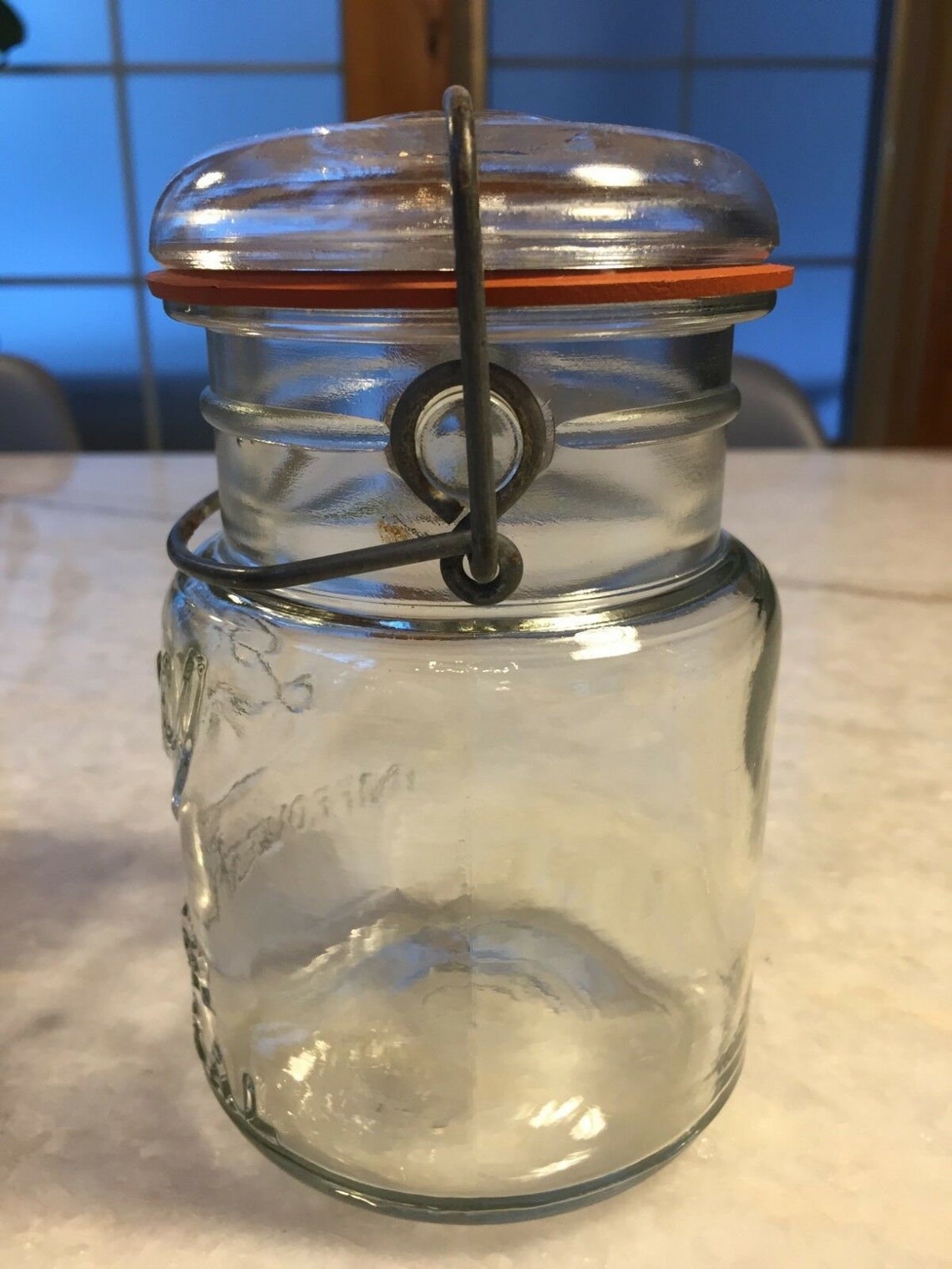 Antique Drey Wire Canning Jar With Unique Glass Sidehinge Etsy
