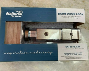 Herrajes nacionales n700-151 cerradura/pestillo de puerta de granero, níquel satinado