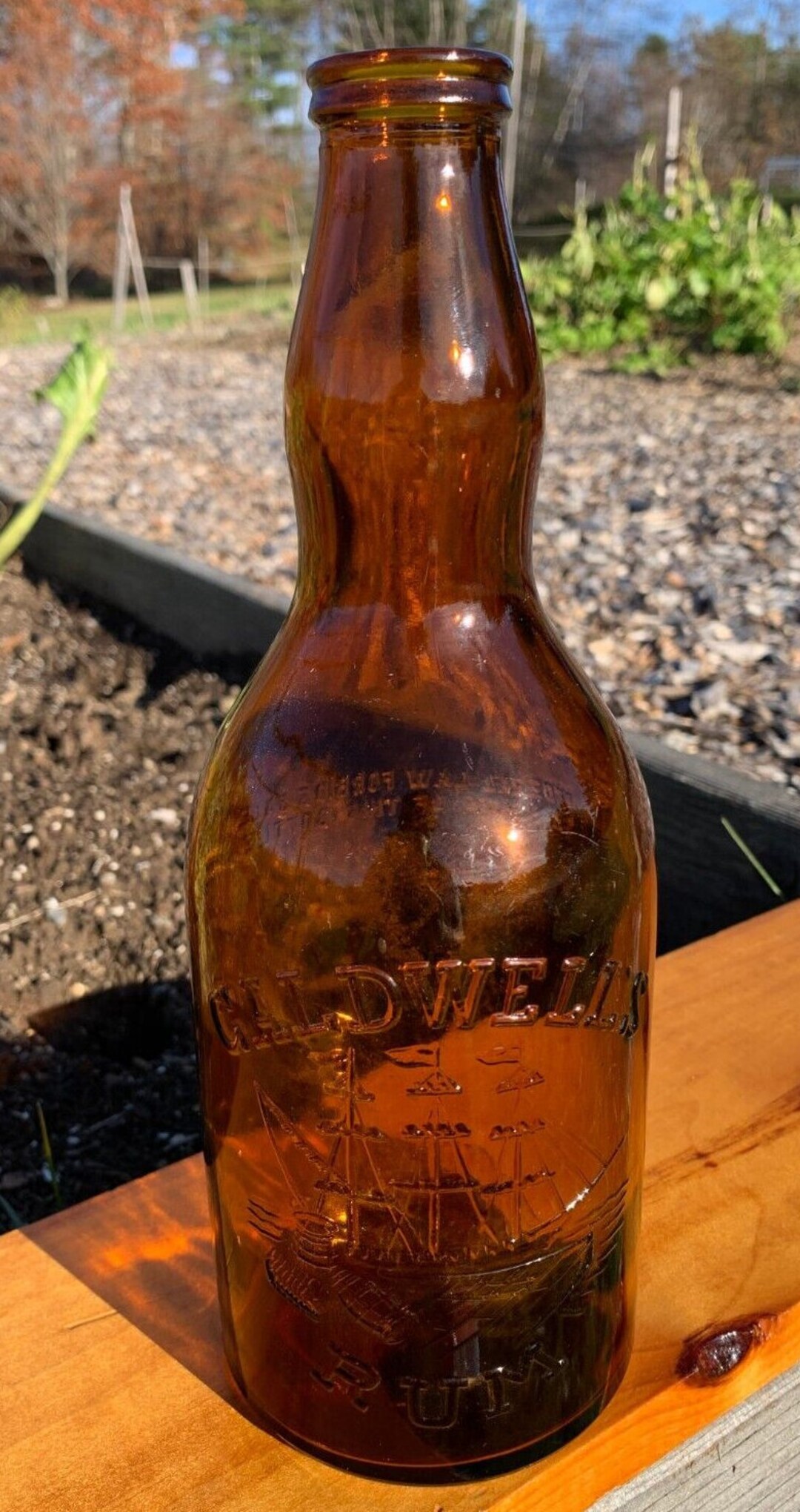 Beautiful Embossed Antique Caldwell's Rum Bottle Etsy