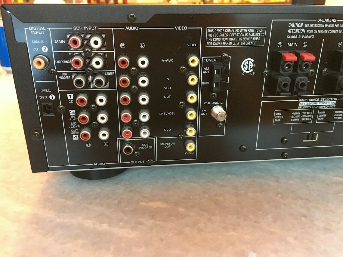 Yamaha htr5540 am/fm stereo receiver .06 thd 80wpc w/optical Etsy