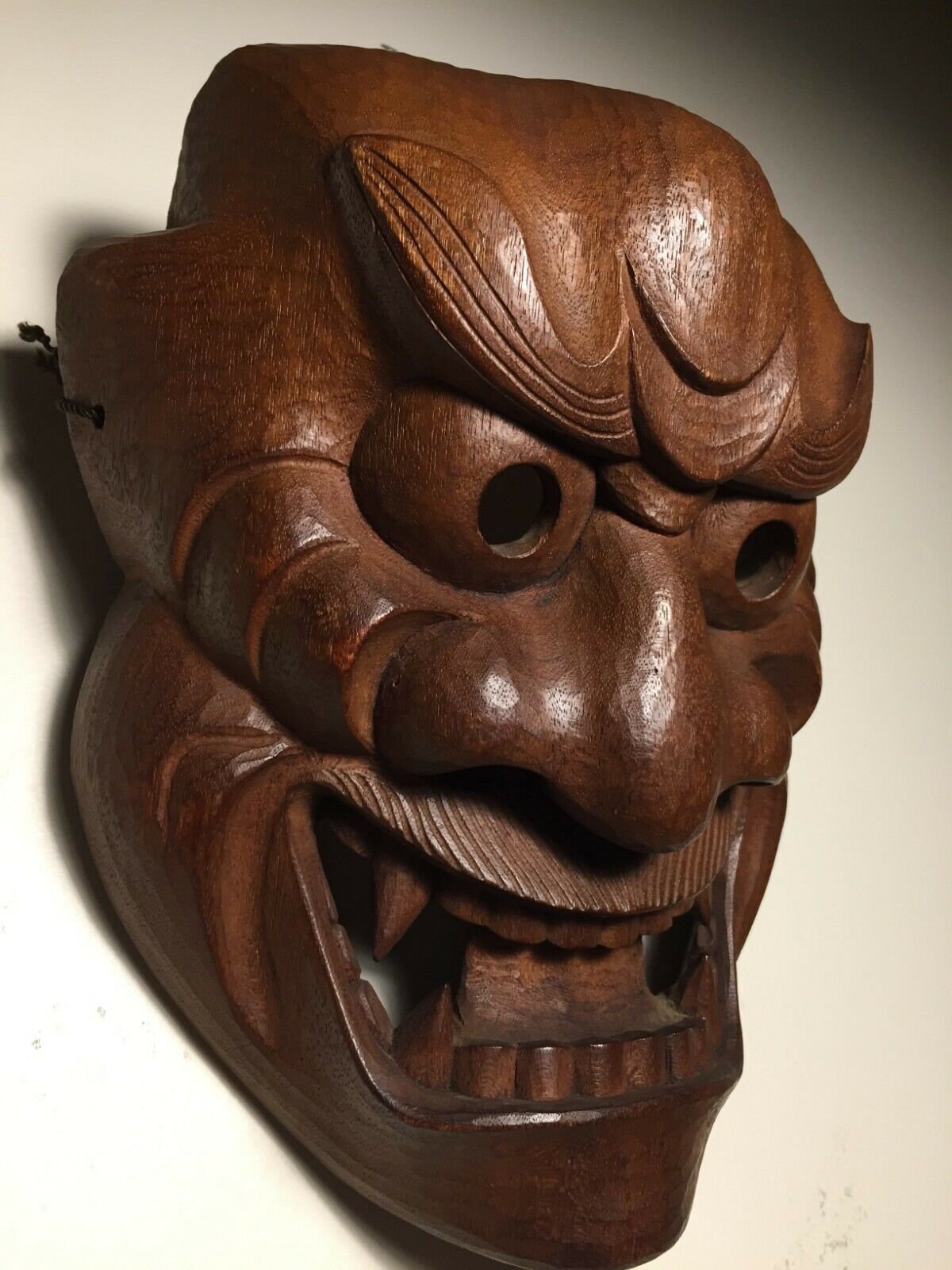 Antique c1963 japanese wooden mask signed Etsy