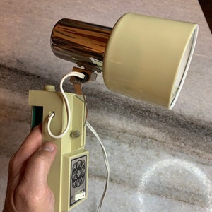 Vintage mid century modern chrome clamping/clamp hung dimmable spot light lamp!