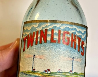Antique twin lights ginger soda bottle thomas wilson rockport ma cape ann mass