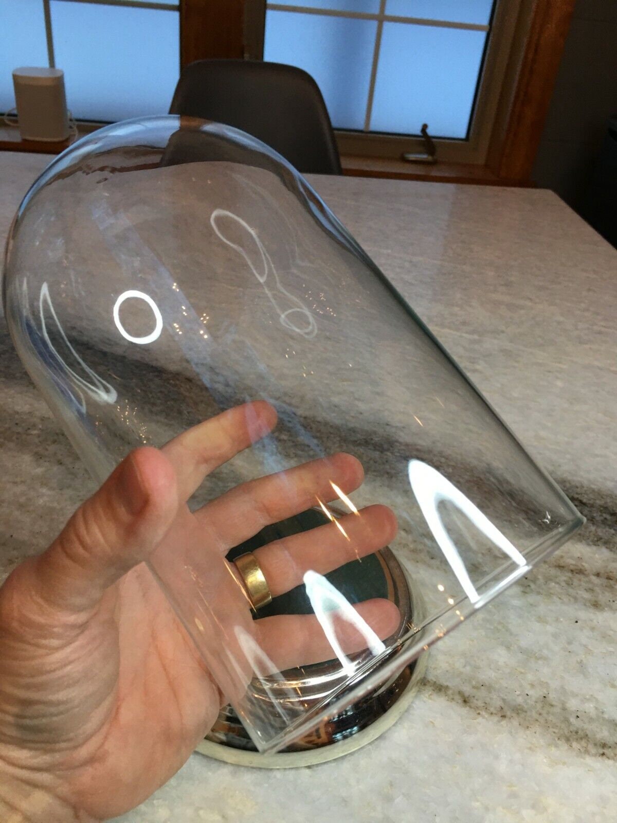 Glass Dome Bell Jar/cloche Specimen Silverchrome Display Case Etsy