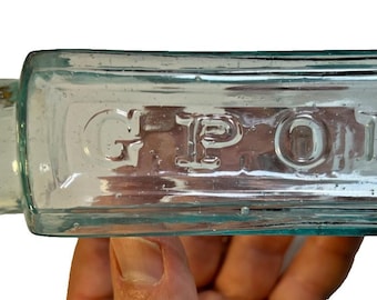 Antique g.p.o.b. general post office bottle glue open pontil british government