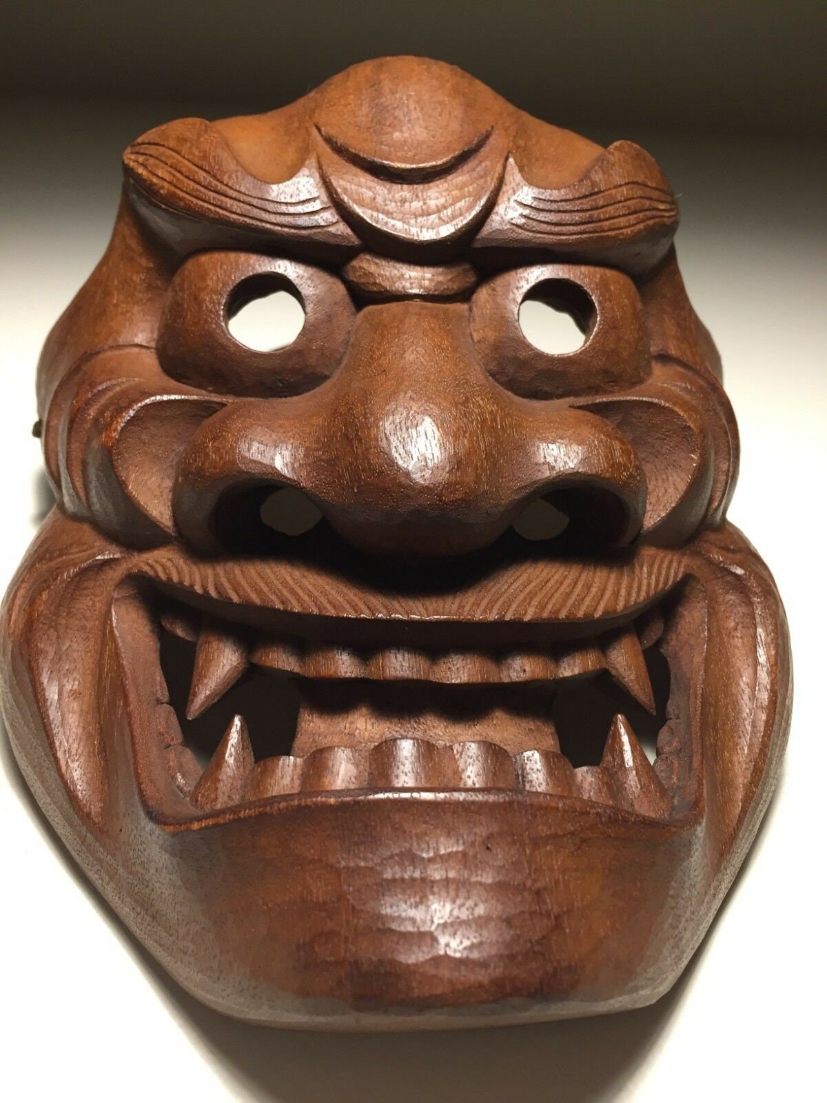 Antique c1963 japanese wooden mask signed Etsy