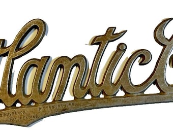 Antique atlantic city sign plaque duquesne pattern pittsburgh pa art deco