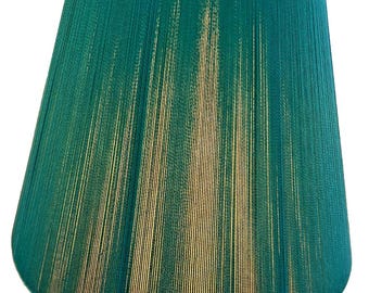 Pantalla de lámpara vintage H. Steiner hecha a mano, color verde, con forma de campana y estilo imperio, Nueva Jersey.