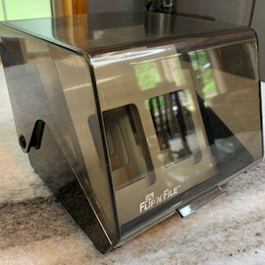 Vintage computing flip n file 5.25&quot; inch floppy disc disk storage bin container