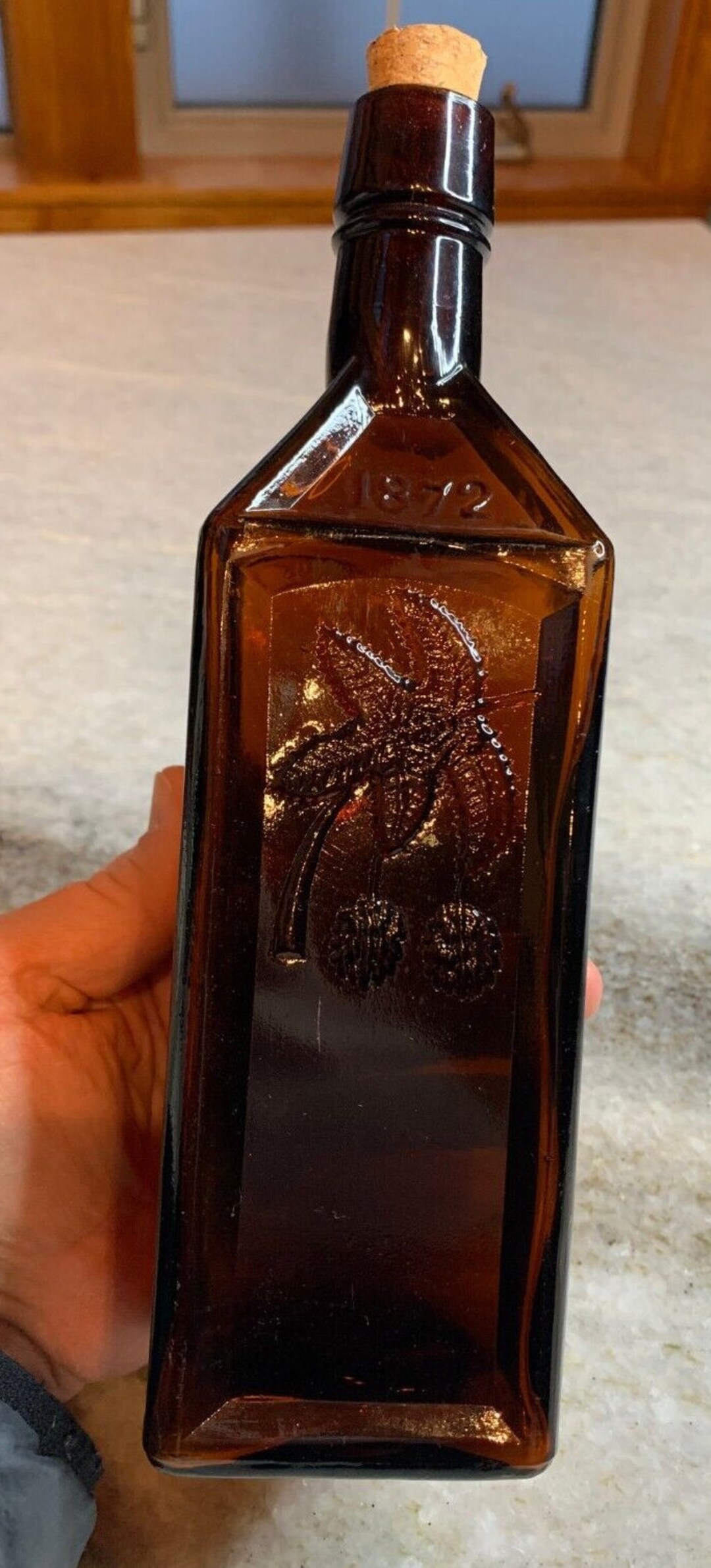 Antique Doyles 1872 Hop Bitters Bottle Amber Very Nice Condition Palm Trees Etsy