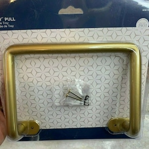 National 8 in. brushed gold troy interior barn door pull/handle steel large/big