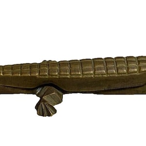 Antique vintage brass bronze alligator crocodile reptile nutcracker nut cracker