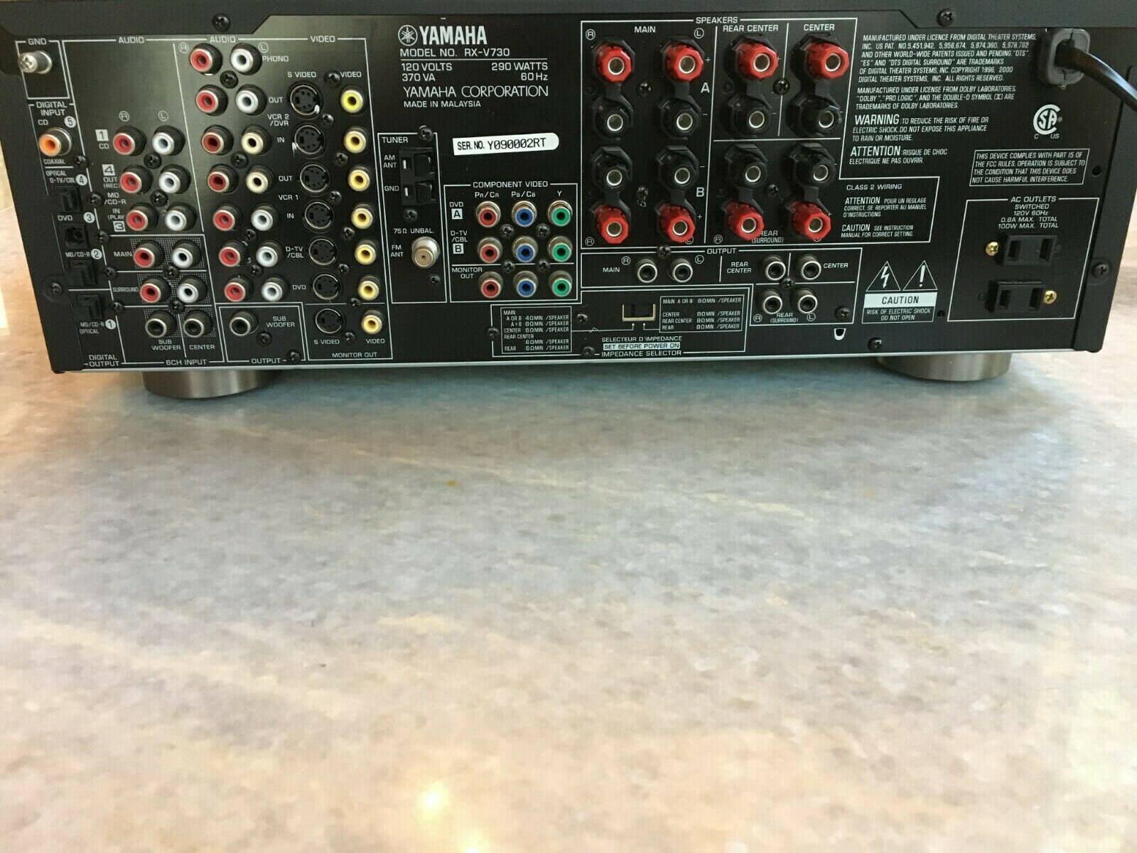 Yamaha rxv730 natural sound av 6.1 receiver dolby digital Etsy