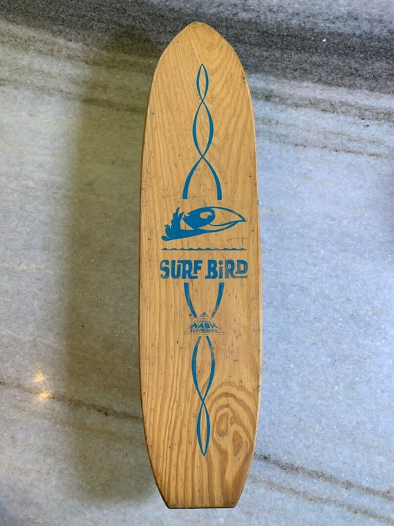 Rare Vintage Wood Wooden Skateboard Metal Wheels Surfbird Rare Vintage Wood Wooden Skateboard Metal Wheels Surfbird