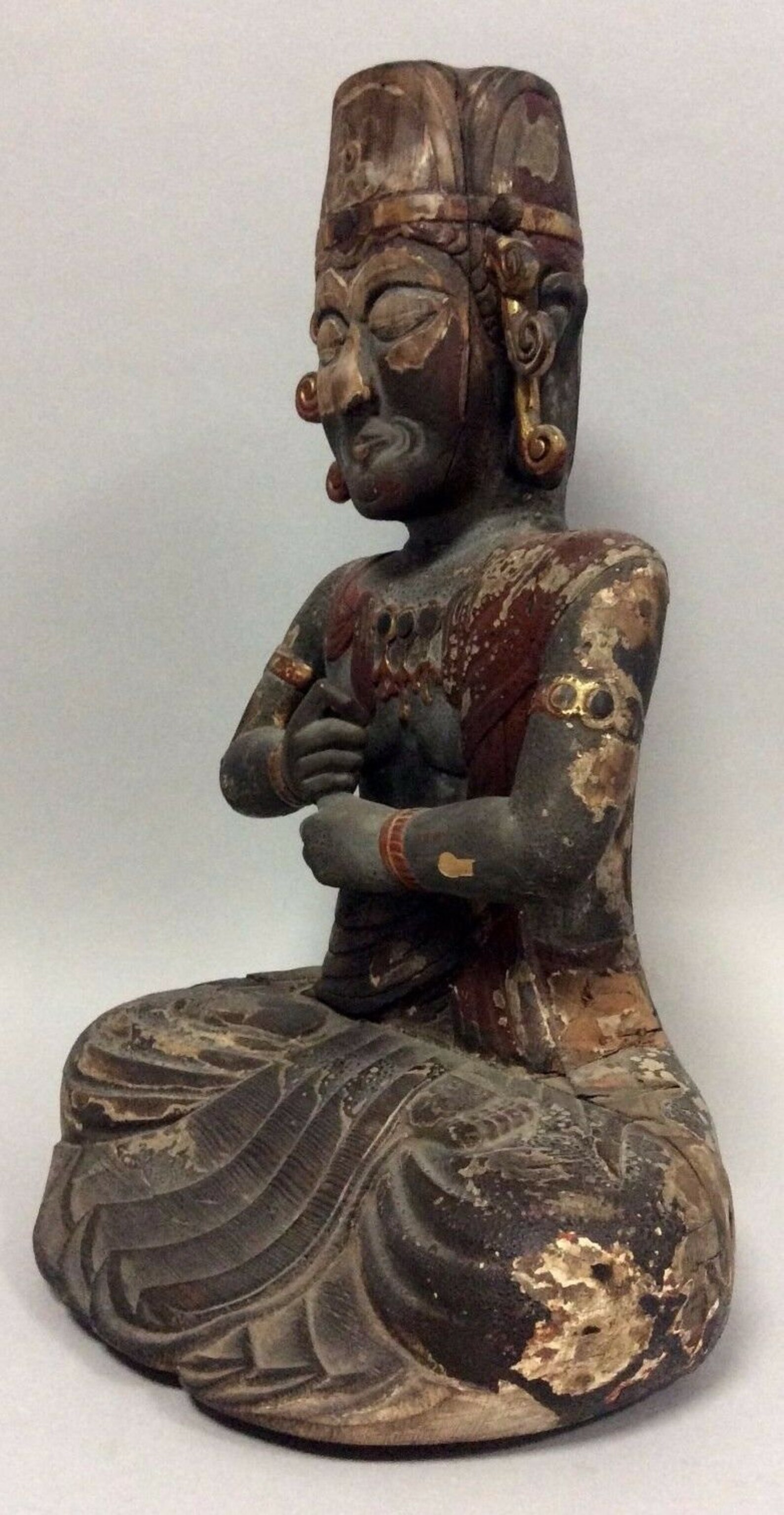 MuseumQuality Antique Japanese Wooden SculptureStatue of Etsy