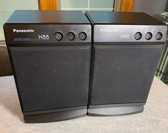 Vintage 1980s 80s panasonic sb-x88 black low wattage bookshelf stereo speakers