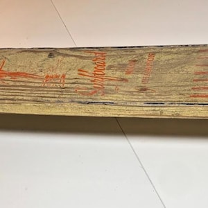 Vintage wood wooden longboard skateboard metal wheels sidewalk surfboard 35&quot;