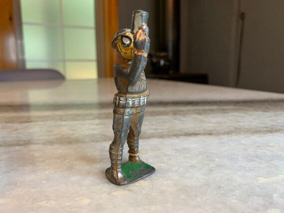 Superb antique leaded figure/figurine gas mask ma… - image 6