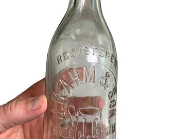 Antike, geprägte Bierflasche von J Gahm & Son, Boston, Massachusetts, Milwaukee, größer