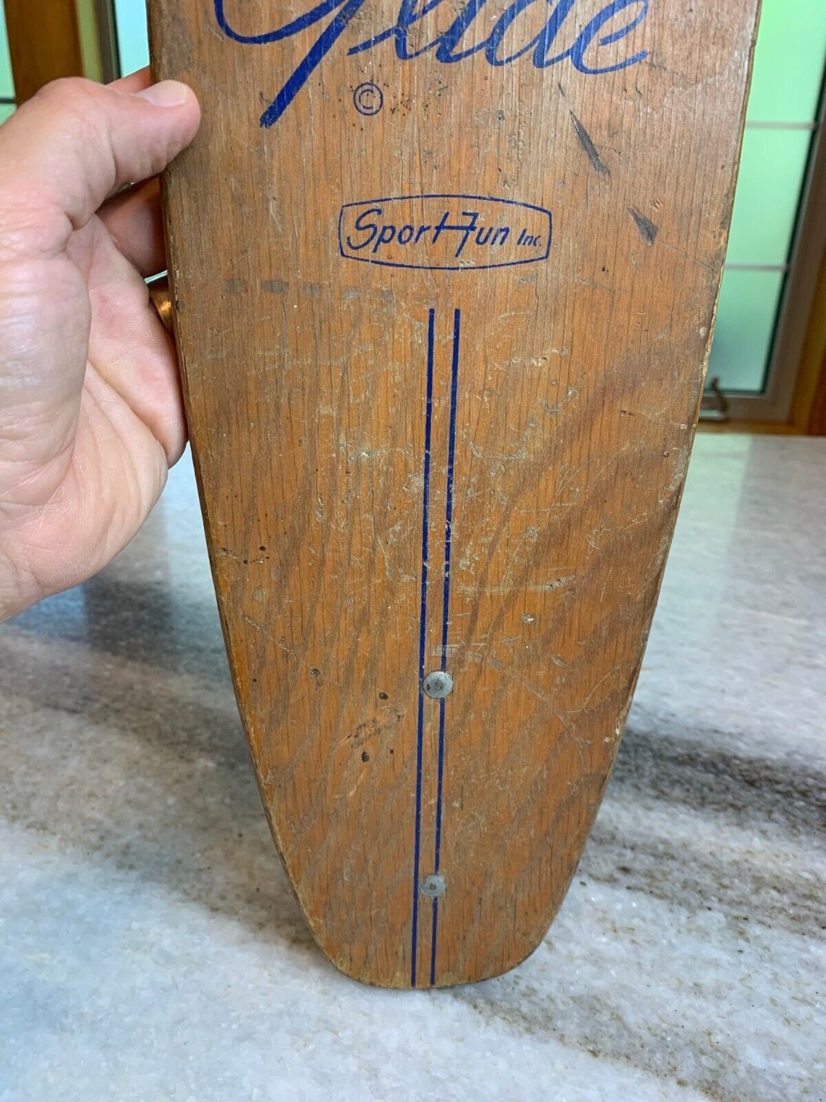 希少な1960年代のヴィンテージ木製スケートボード、スケート＆グライド