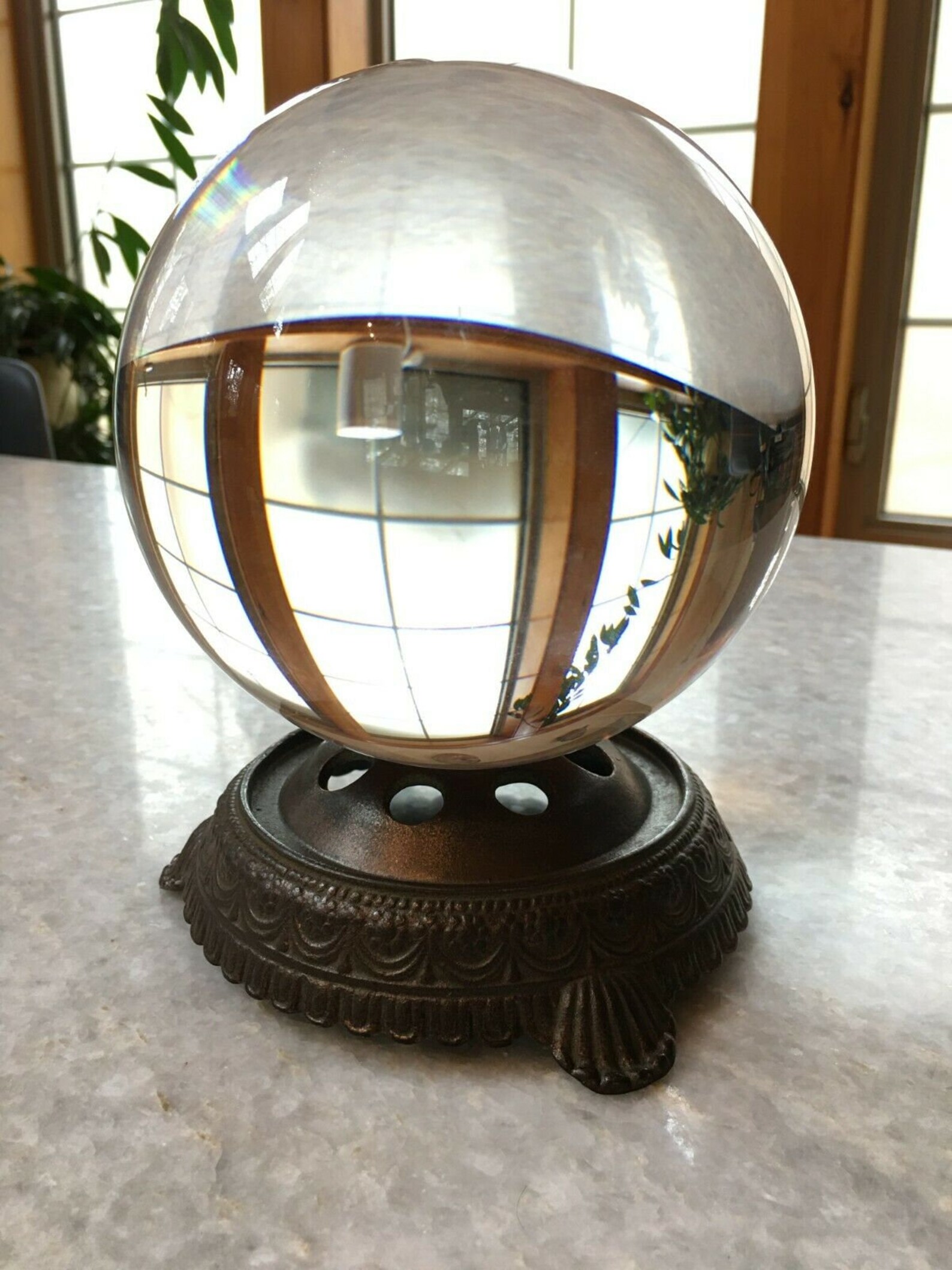 Large 6 Antique Crystal Ball W/ornate Victorian Etsy
