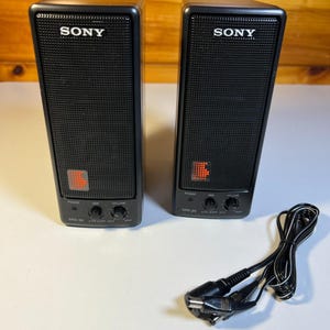 Vintage sony srs-55 active speaker system walkman discman nos made in japan 1991 image 12