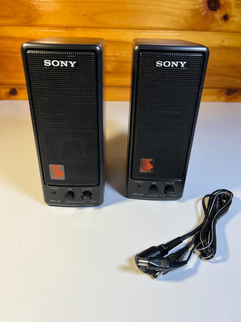 Vintage sony srs-55 active speaker system walkman discman nos made in japan 1991 image 12