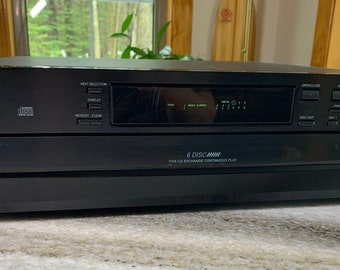 Vintage 1990er Onkyo Six 6 Disc CD-Wechsler mit neuen Gürteln optisch Toslink