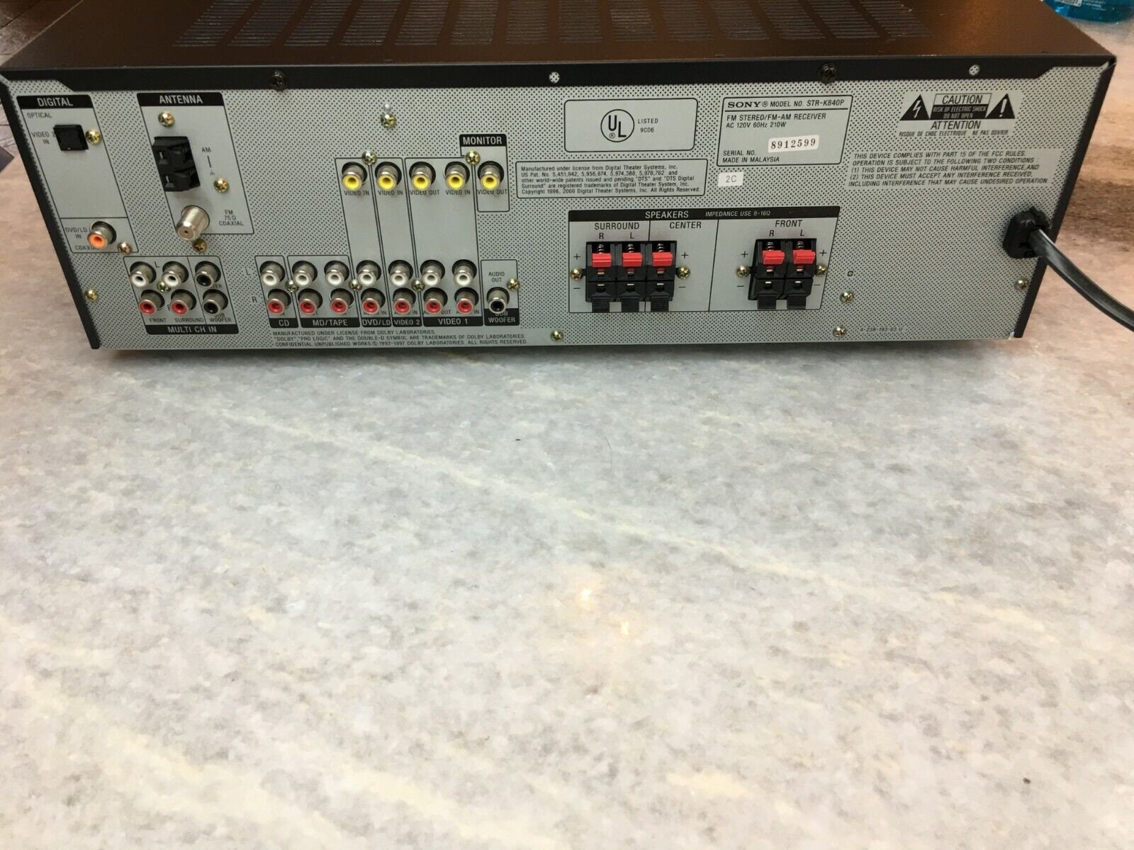 Sony Str K840p Fm Stereo/fmam Receiver Digital Audio/video Etsy
