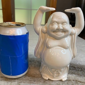 Vintage porcelain chubby/happy japan/japanese buddha statue/figurine 6.5&quot;t