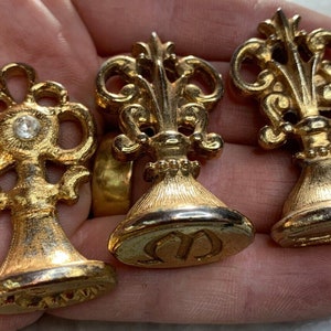 Metal vintage dourado/seladores de letras douradas/selos/selos de pássaros/carneiros/cartas-w