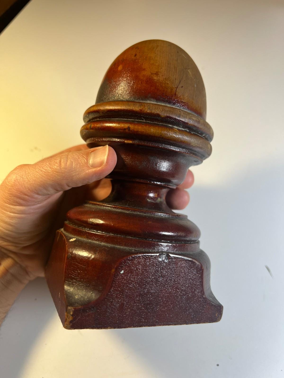 Antique Victorian Staircase Railing Wood Newel Post Cap Acorn Accorn ...