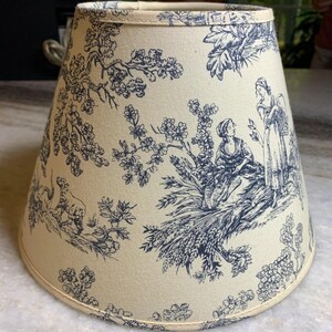 Antique vintage clip on bulb clamp over bulb wire lamp shade small fabric cloth