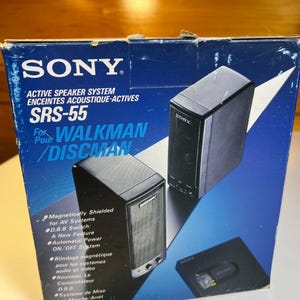 Vintage sony srs-55 active speaker system walkman discman nos made in japan 1991 image 6