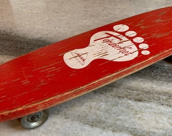 Vintage 1960s Red & White Roller Derby #10 Wood Skateboard Vintage 1960s Red & White Roller Derby #10 Wood Skateboard