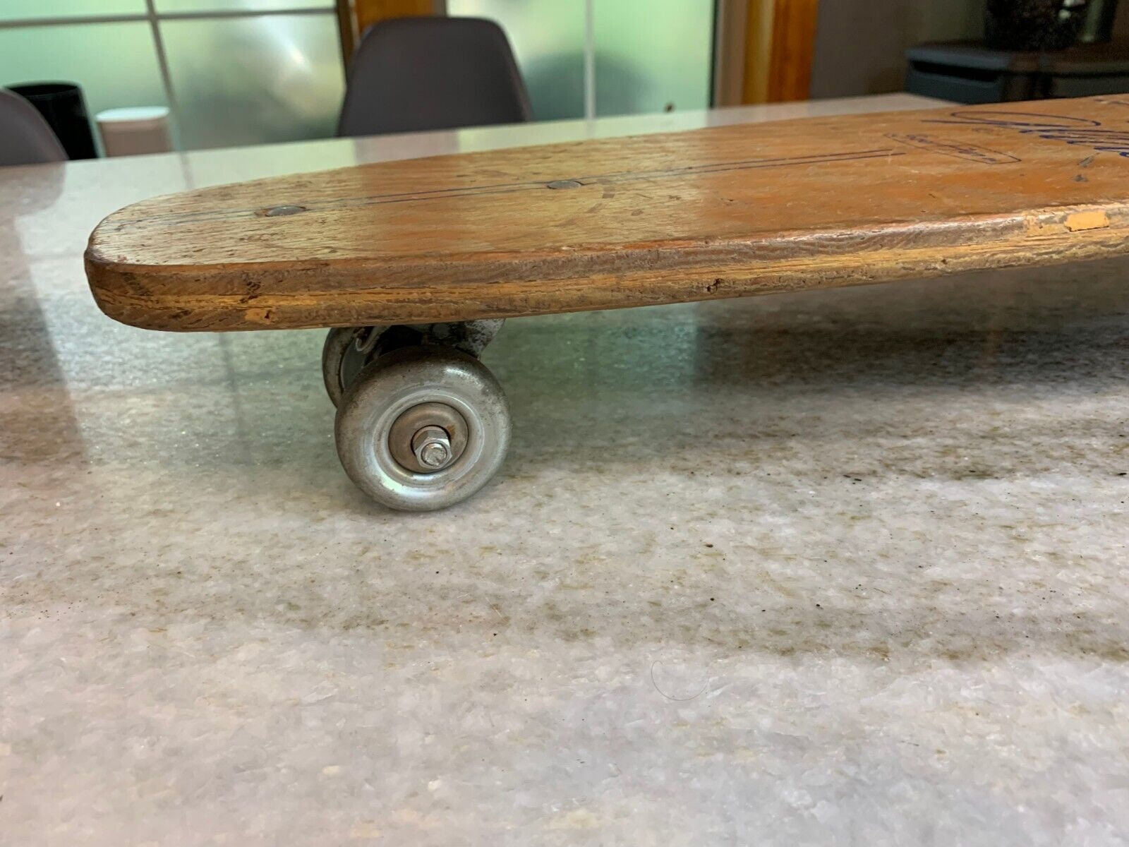 Rare 1960s Vintage Wooden Skateboard Skate N Glide Sidewalk