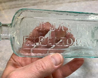 Antique open pontil applied top 1850s dr jayne's expectorant bottle philadelphia