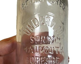 Antique underwood spring water bottle falmouth foreside maine applied crown top