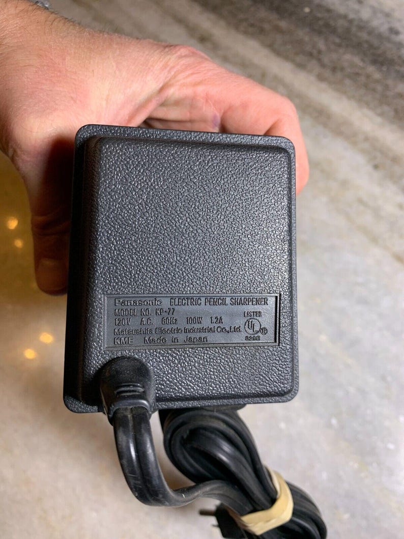 Vintage made in japan panasonic black chrome electric pencil sharpner kp-77 image 9