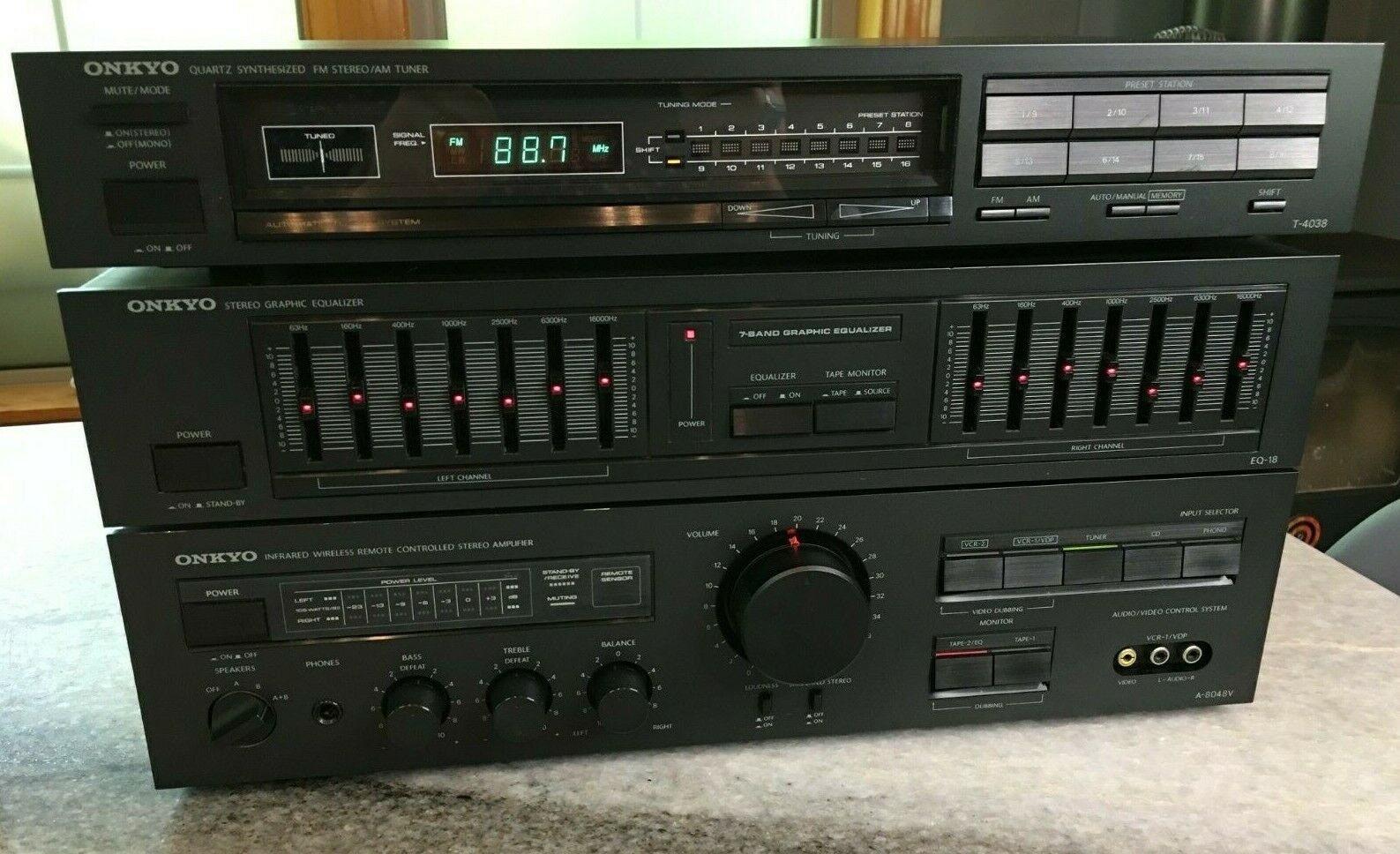 Vintage 1980s Onkyo Made in Japan Stereo Stack tuner Graphic Etsy