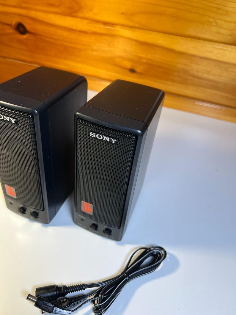 Vintage sony srs-55 active speaker system walkman discman nos made in japan 1991 image 17