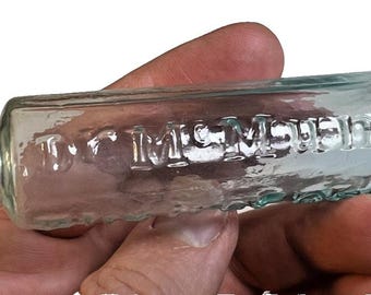 Antike dr mcmunns elixier der opium flasche pontil Scharnierform glänzend New York Nyc